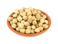 Dried garbanzo beans in small bowl Royalty Free Stock Photo