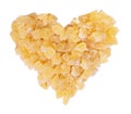 Dried ginger heart shape, pieces of cubes of giger dehydrated. Healthy food natural bio diet meal