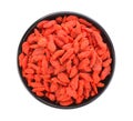 Dried goji berries in a black bowl Royalty Free Stock Photo