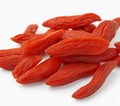 dried goji berries cut out on white background