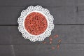 Dried goji berries in white bowl Royalty Free Stock Photo