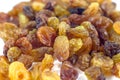 Dried grape raisins background, close up