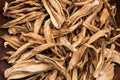 Dried green mango strips or kaccha aam or sookhi kairi or amchoor, selective focus Royalty Free Stock Photo