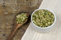 dried green pea in half Royalty Free Stock Photo