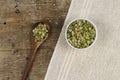 dried green pea in half Royalty Free Stock Photo
