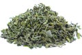 Dried green tea leaves