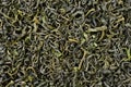 Dried green tea leaves