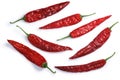 Dried Guajillo chiles, top view