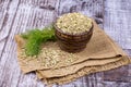 Dried herb, fennel seeds isolated, top view Royalty Free Stock Photo