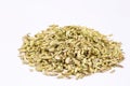 Dried herb, fennel seeds isolated, top view Royalty Free Stock Photo