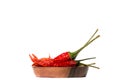 Dried Hot Chili Peppers Isolated Royalty Free Stock Photo