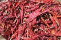 Dried hot red chillies ready to be used or powdered Royalty Free Stock Photo