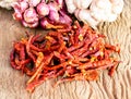 Dried hot red chillies Royalty Free Stock Photo