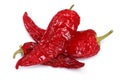 Dried hot wax peppers, paths, top view Royalty Free Stock Photo