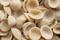 Dried italian orecchiette pasta food background Royalty Free Stock Photo