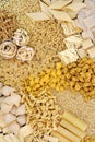 Dried Italian Pasta Varieties Background Royalty Free Stock Photo