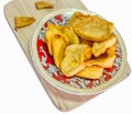 Dried jack fruit chips in small plate Royalty Free Stock Photo