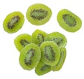 Dried kiwi fruit isolated on white Royalty Free Stock Photo