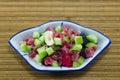 Dried kiwi, papaya, banans and berries Royalty Free Stock Photo