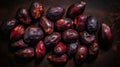 Dried Kola Nuts background. Food backdrop. Generative AI