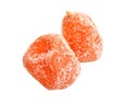 Dried Kumquats or cumquats. Isolated on white background