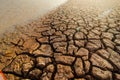 Dried lake and river on summer, Water crisis at thailand and Climate change or drought concept.