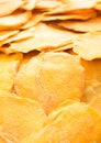 Dried large sweet mango slices on white background Royalty Free Stock Photo