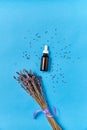 dried lavender bunch and essential oil Royalty Free Stock Photo