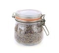 Dried lavender flowers in a glass jar Royalty Free Stock Photo