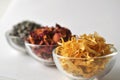 Dried lavender flowers with marigold and rose petals Royalty Free Stock Photo