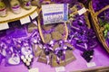 Dried lavender for sale in bags in the shop in Nice, France