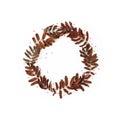 Dried leaves frame composition . Imitation of beautiful autumn wreath