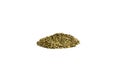 Dried leaves of yerba mate tea heap isolated on white background. nutrition. Traditional tea in South-America