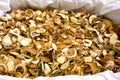 Dried lemon peel bacgrounds food theme