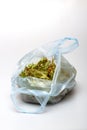 Dried linden leaves and flowers in a package