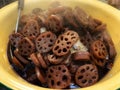 Dried lotus root, dried in the sun and then put in the sugar Thai sweets