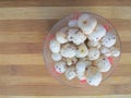 Dried lotus seeds in bowl Royalty Free Stock Photo