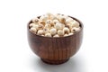 Dried lotus seeds in a wooden bowl Royalty Free Stock Photo