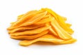 Dried mango slices on white background Royalty Free Stock Photo