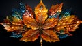 The Dried Maple Leaf Close Up