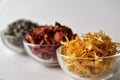 Dried marigold calendula petals with lavender and rose Royalty Free Stock Photo