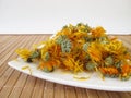 Dried marigold flowers