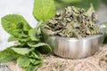 Dried Mint in a bowl