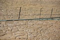 Dry Cracked Mud in Silt Trap Royalty Free Stock Photo