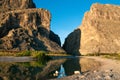 Dried Mud In Texas. Cliffs rise steeply from Rio Grande River.