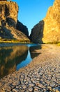 Santa Elena Canyon And Rio Grande. Big Bend National Park Royalty Free Stock Photo