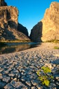 Dried Mud In Texas. Santa Elena Canyon And Rio Grande. Royalty Free Stock Photo