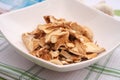 Dried mushrooms in a bowl Royalty Free Stock Photo