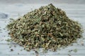 Dried natural basil spice Ocimum basilicum