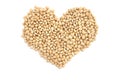 Dried neavy beans in a heart shape Royalty Free Stock Photo